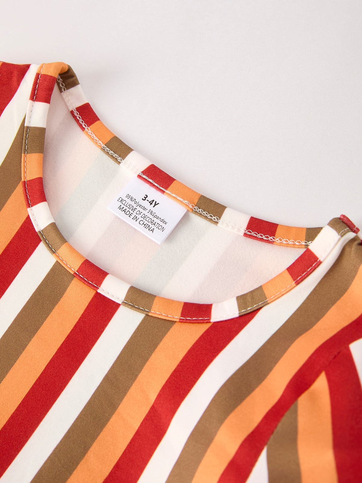 2 Piece Thanksgiving Pumpkin Stripe Print Girls Dress Set by Rylee Faith Designs