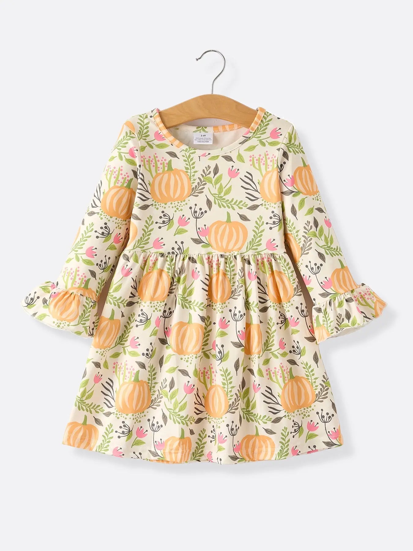 Festive Pumpkin Plaid Dress Set for Girls Perfect for Thanksgiving Celebrations Rylee Faith Designs