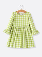 Rylee Faith Designs Festive Pumpkin Plaid Dress Set for Girls Perfect for Thanksgiving Celebrations - Apparel & Accessories > Clothing > Dresses Dress