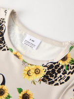 Fall Pumpkin Leopard Print Autumn Girls Ruffle Two-Piece Dress by Rylee Faith Designs
