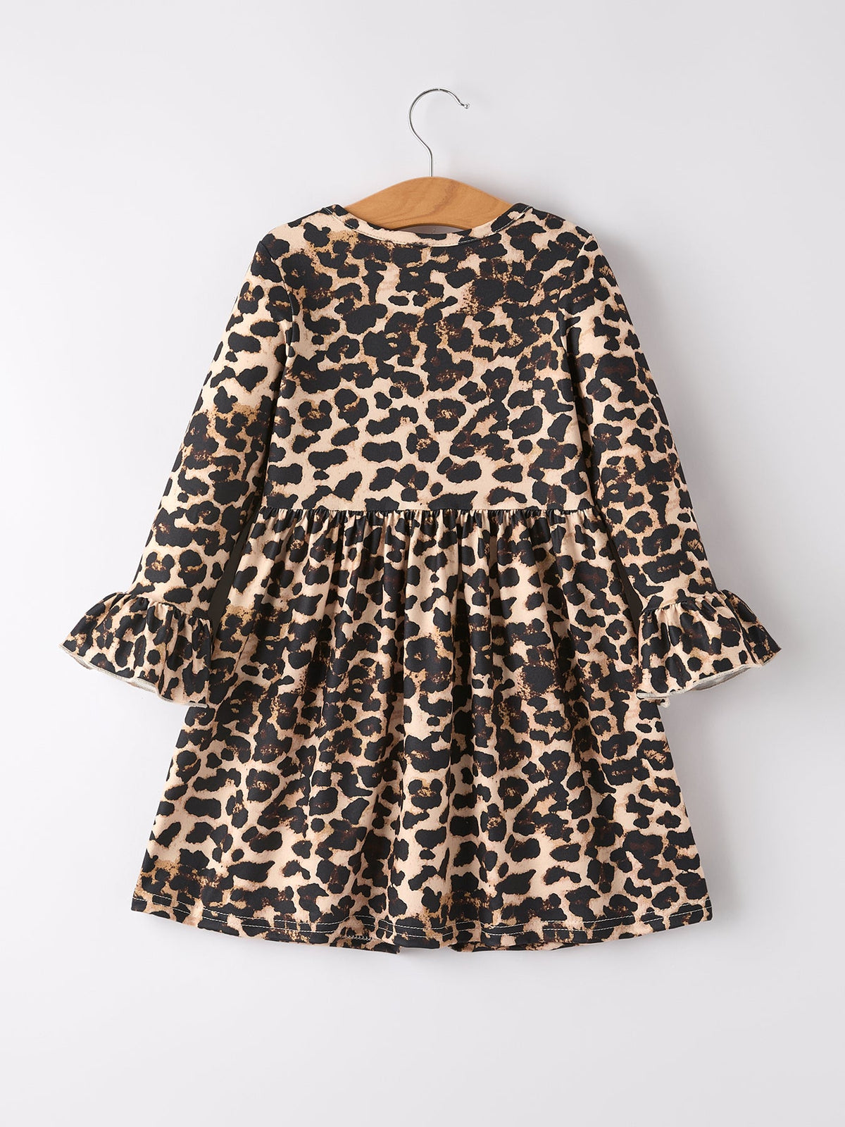 Fall Pumpkin Leopard Print Autumn Girls Ruffle Two-Piece Dress by Rylee Faith Designs