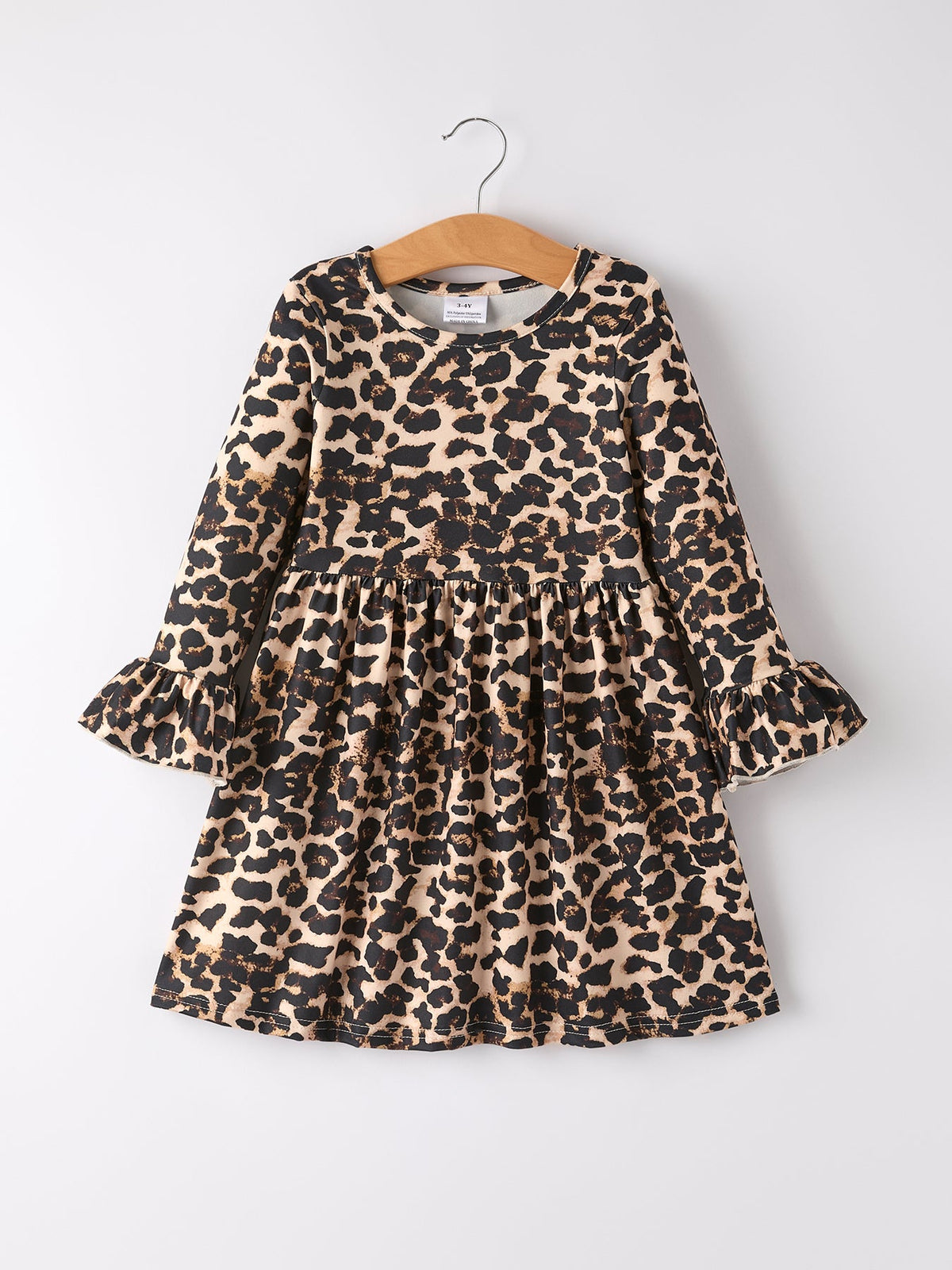 Fall Pumpkin Leopard Print Autumn Girls Ruffle Two-Piece Dress by Rylee Faith Designs