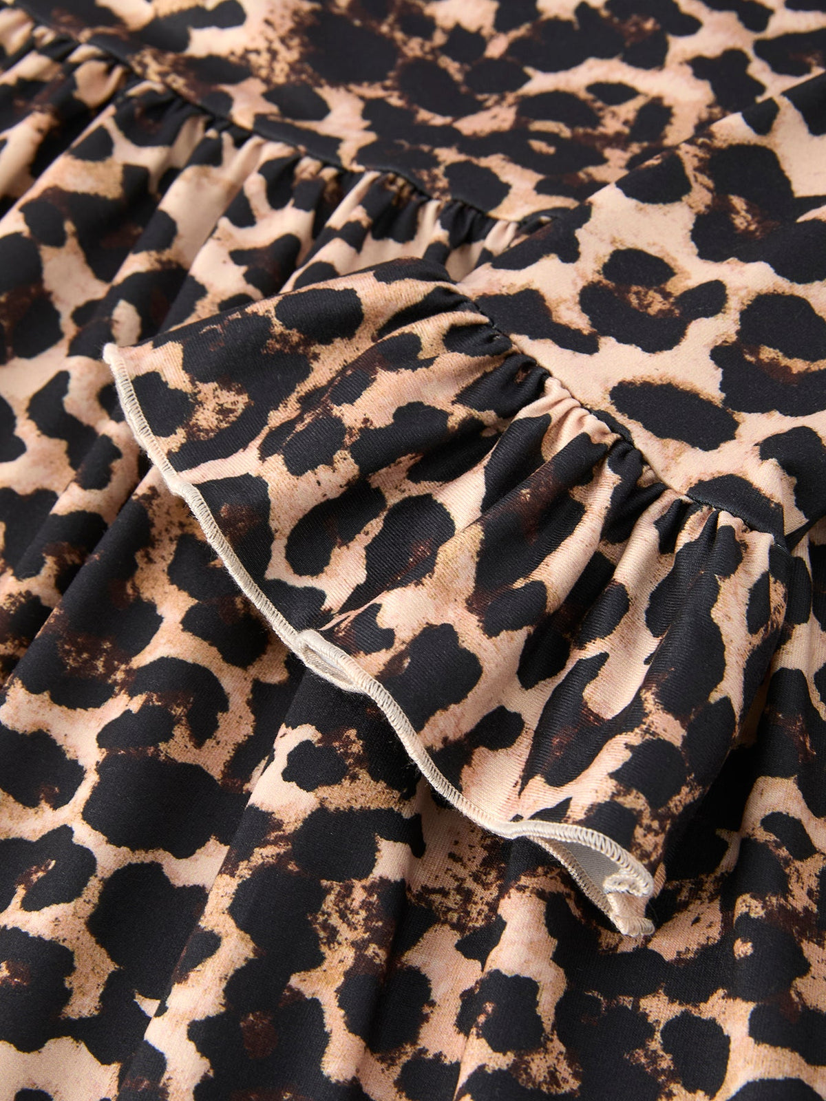 Fall Pumpkin Leopard Print Autumn Girls Ruffle Two-Piece Dress by Rylee Faith Designs