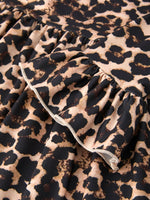 Fall Pumpkin Leopard Print Autumn Girls Ruffle Two-Piece Dress by Rylee Faith Designs