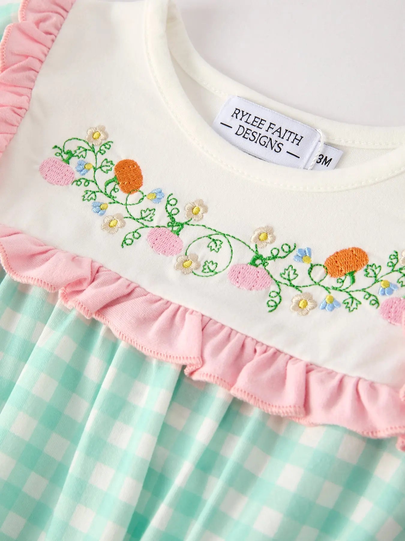 Charming Girls Romper with Embroidered Pumpkins for Thanksgiving Celebrations Rylee Faith Designs