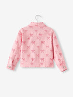 Rylee Faith Designs Charming Pink Butterfly Print Denim Top for Stylish Fall Girls - Apparel & Accessories > Clothing > Outerwear > Vests Top