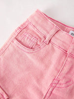 Rylee Faith Designs Pink Wide Leg Denim Pants With Pockets - Apparel & Accessories > Clothing > Baby & Toddler Clothing > Baby & Toddler Bottoms Jeans