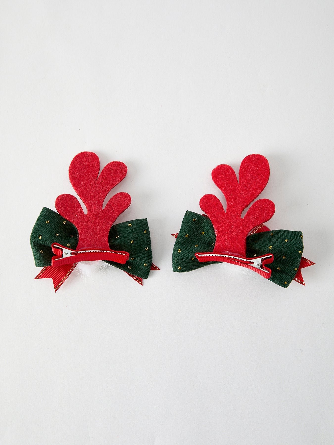 Christmas Elk Pom Pom Girls Hair Clip by Rylee Faith Designs