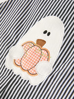 Rylee Faith Designs Cute Halloween Striped Ghost Embroidered Romper for Baby Boys - Apparel & Accessories > Clothing > Baby & Toddler Clothing > Baby One-Pieces Romper