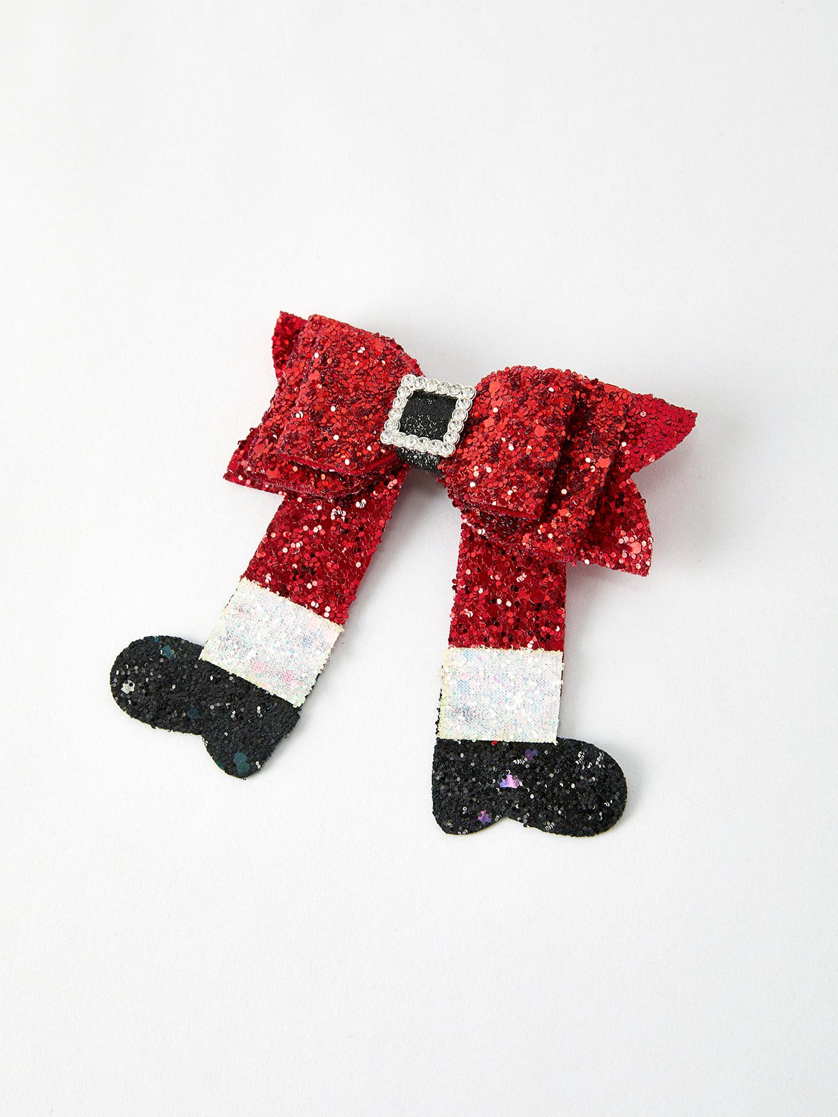 Christmas Red Sequined Zirconia Bow Hairpin by Rylee Faith Designs
