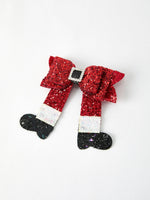 Christmas Red Sequined Zirconia Bow Hairpin by Rylee Faith Designs