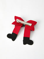 Christmas Red Sequined Zirconia Bow Hairpin by Rylee Faith Designs