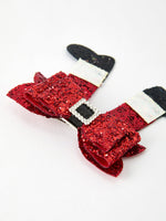 Christmas Red Sequined Zirconia Bow Hairpin by Rylee Faith Designs