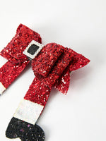Christmas Red Sequined Zirconia Bow Hairpin by Rylee Faith Designs
