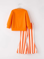 Rylee Faith Designs Fall Halloween and Thanksgiving Pumpkin Spice Chenille Patches Girls Set - Apparel & Accessories > Clothing > Outfit Sets Outfit