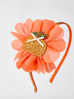 Halloween Pumpkin Floral Girls Headband by Rylee Faith Designs