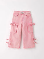 Rylee Faith Designs Pink Wide Leg Denim Pants With Pockets - Apparel & Accessories > Clothing > Baby & Toddler Clothing > Baby & Toddler Bottoms Jeans