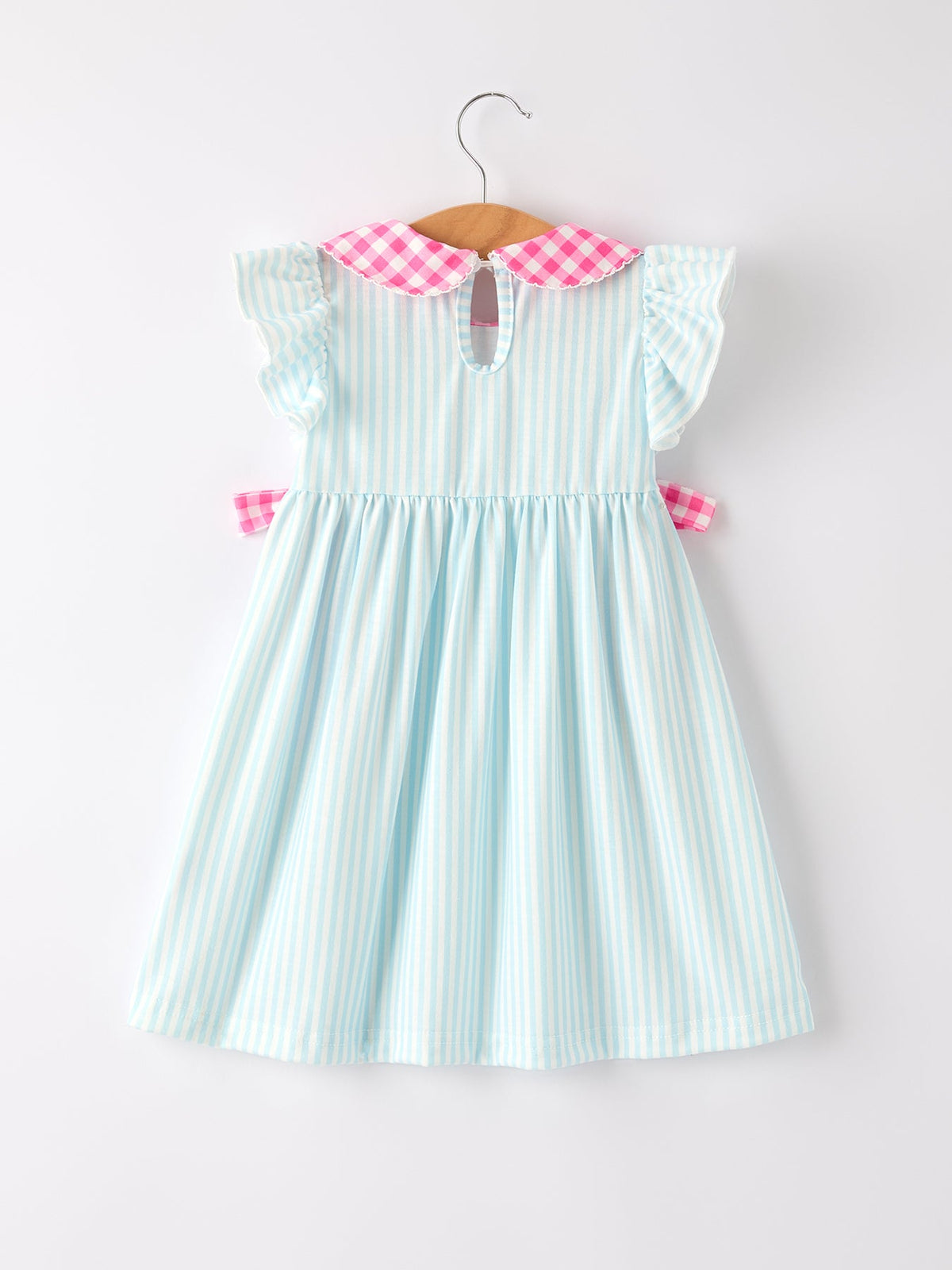 Back To School Girls Striped lapels Bow Dress by Rylee Faith Designs at Everetts Place