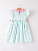 Back To School Girls Striped lapels Bow Dress by Rylee Faith Designs at Everetts Place