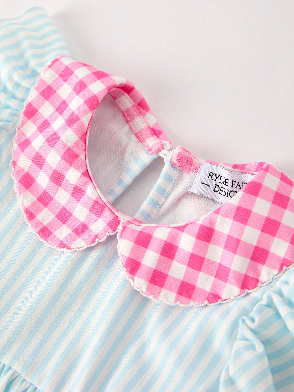 Back To School Girls Striped lapels Bow Dress by Rylee Faith Designs at Everetts Place