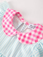 Back To School Girls Striped lapels Bow Dress by Rylee Faith Designs at Everetts Place