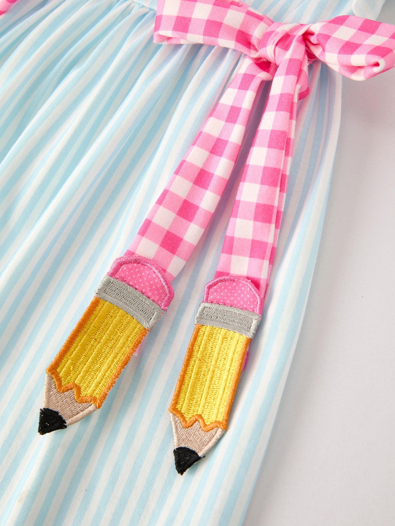Back To School Girls Striped lapels Bow Dress by Rylee Faith Designs at Everetts Place
