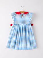 Back To School Girls Striped lapels Apple Bow Dress by Rylee Faith Designs at Everetts Place