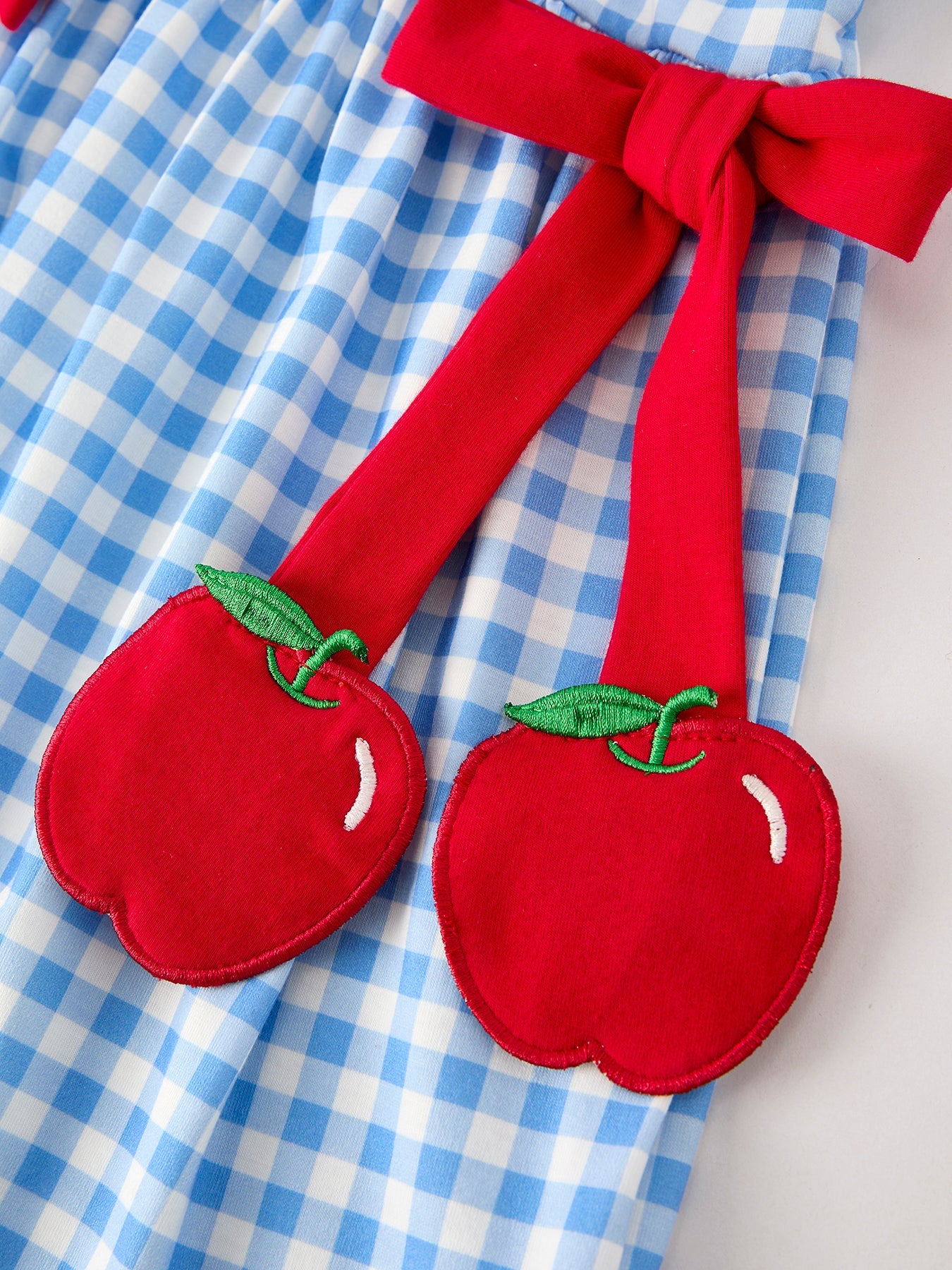Back To School Girls Striped lapels Apple Bow Dress by Rylee Faith Designs at Everetts Place