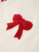 Cotton Pullover Sweater, Girls Bow Sequins, Mommy & Me by Rylee Faith Designs