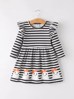 Rylee Faith Designs Cute Halloween Black and White Striped Dress for Stylish Girls - Apparel & Accessories > Clothing > Baby & Toddler Clothing > Baby & Toddler Dresses Dress