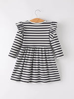 Rylee Faith Designs Cute Halloween Black and White Striped Dress for Stylish Girls - Apparel & Accessories > Clothing > Baby & Toddler Clothing > Baby & Toddler Dresses Dress