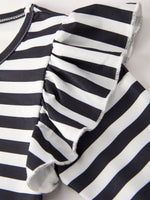 Rylee Faith Designs Cute Halloween Black and White Striped Dress for Stylish Girls - Apparel & Accessories > Clothing > Baby & Toddler Clothing > Baby & Toddler Dresses Dress
