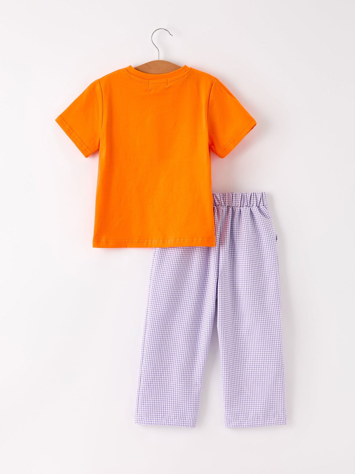 Fall Halloween Purple Balloon Pumpkin Cat Smock Embroidery Boy Set by Rylee Faith Designs
