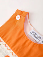 Rylee Faith Designs Fall Thanksgiving Halloween Orange Pumpkin Smock Embroidery Baby Boy Romper - Apparel & Accessories > Clothing > Baby & Toddler Clothing > Baby One-Pieces Romper