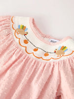 Rylee Faith Designs Fall Thanksgiving Halloween Chicken Pumpkin Smock Embroidery Baby Girl Romper - Apparel & Accessories > Clothing > Baby & Toddler Clothing > Baby One-Pieces Romper