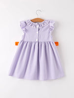Rylee Faith Designs Fall Halloween Purple Balloon Pumpkin Cat Smock Embroidery Baby Girl Dress - Apparel & Accessories > Clothing > Baby & Toddler Clothing > Baby & Toddler Dresses Dress