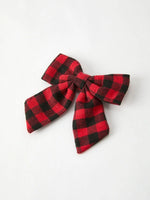 Rylee Faith Designs Winter Christmas Plaid Bow Hair Clip Festive Accessory - Apparel & Accessories > Clothing > Clothing Tops > Cardigans Accessories