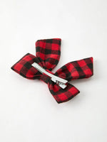 Rylee Faith Designs Winter Christmas Plaid Bow Hair Clip Festive Accessory - Apparel & Accessories > Clothing > Clothing Tops > Cardigans Accessories