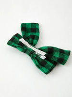 Rylee Faith Designs Winter Christmas Plaid Bow Hair Clip Festive Accessory - Apparel & Accessories > Clothing > Clothing Tops > Cardigans Accessories