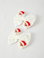 Rylee Faith Designs Winter Christmas Santa Hair Clips Two Pack Festive Accessory - Apparel & Accessories > Clothing > Clothing Tops > Cardigans Accessories