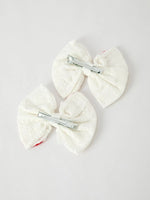 Rylee Faith Designs Winter Christmas Santa Hair Clips Two Pack Festive Accessory - Apparel & Accessories > Clothing > Clothing Tops > Cardigans Accessories