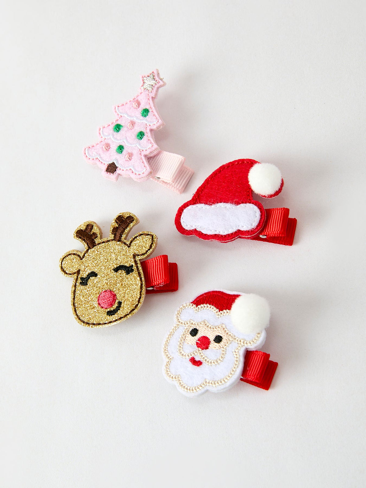Winter Christmas Girls Hair Clips 1.8 Inch by Rylee Faith Designs