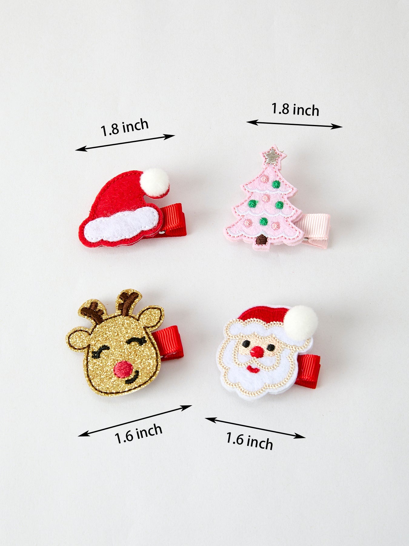 Winter Christmas Girls Hair Clips 1.8 Inch by Rylee Faith Designs