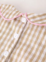 Rylee Faith Designs Fall Thanksgiving Baby Girls Dress with Plaid Pattern Chick Embroidery Smocking and Bow - Apparel & Accessories > Clothing > Baby & Toddler Clothing > Baby & Toddler Dresses Dress