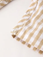 Rylee Faith Designs Fall Thanksgiving Apricot Plaid Chick Embroidery Smocking Baby Boys Romper - Apparel & Accessories > Clothing > Baby & Toddler Clothing > Baby One-Pieces Romper