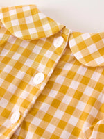 Rylee Faith Designs Autumn Thanksgiving Yellow Plaid Turkey Pumpkin Embroidery Smock Dress for Girls - Apparel & Accessories > Clothing > Baby & Toddler Clothing > Baby & Toddler Dresses Dress