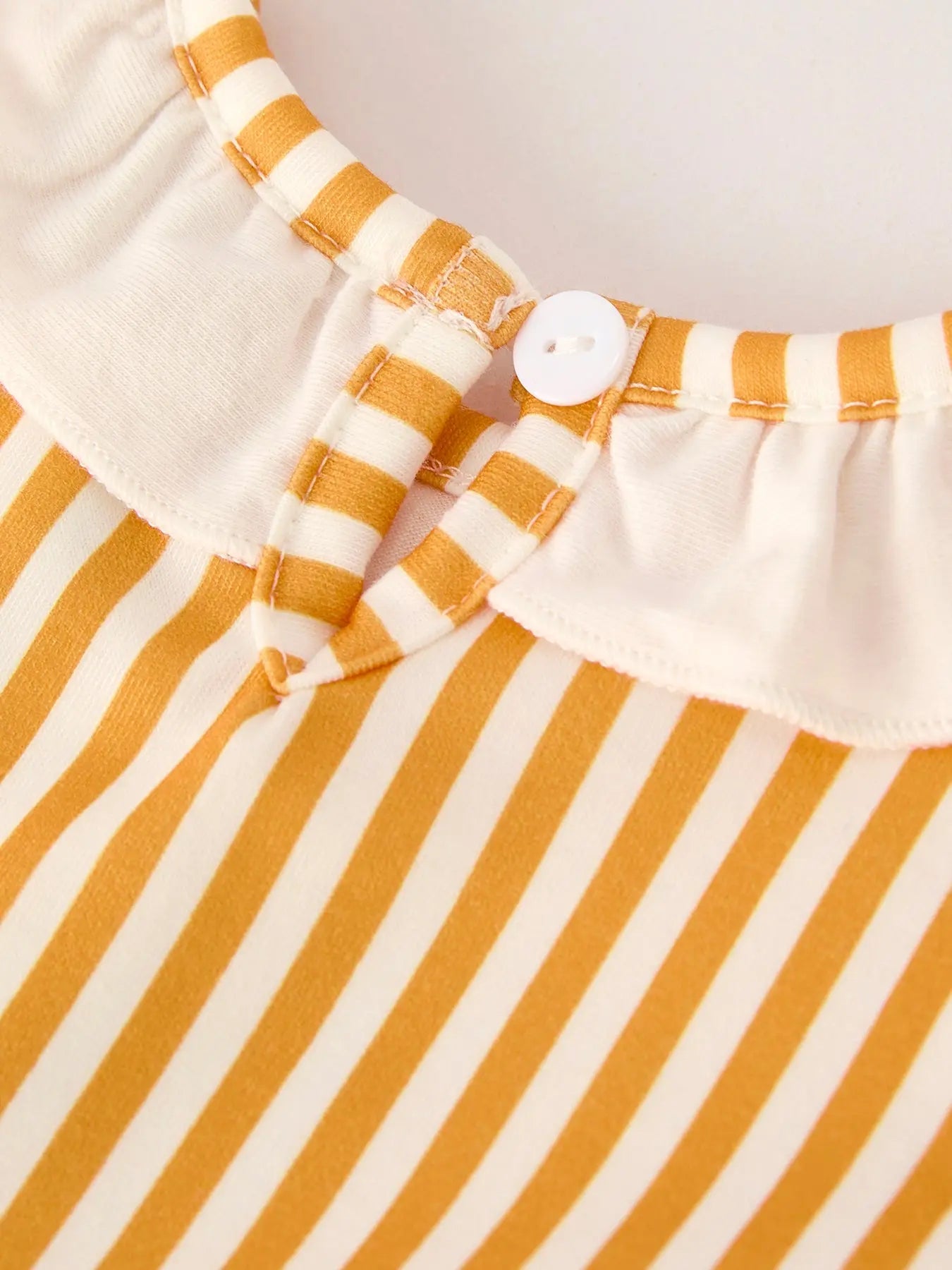 Fall Thanksgiving Chicken Smock Embroidered Orange Stripes Baby Girl Romper Rylee Faith Designs