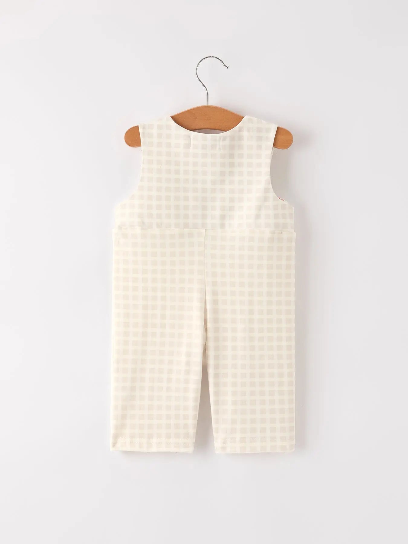 Fall Thanksgiving Apricot Plaid Turkey Embroidery Smocking Boys Romper Rylee Faith Designs