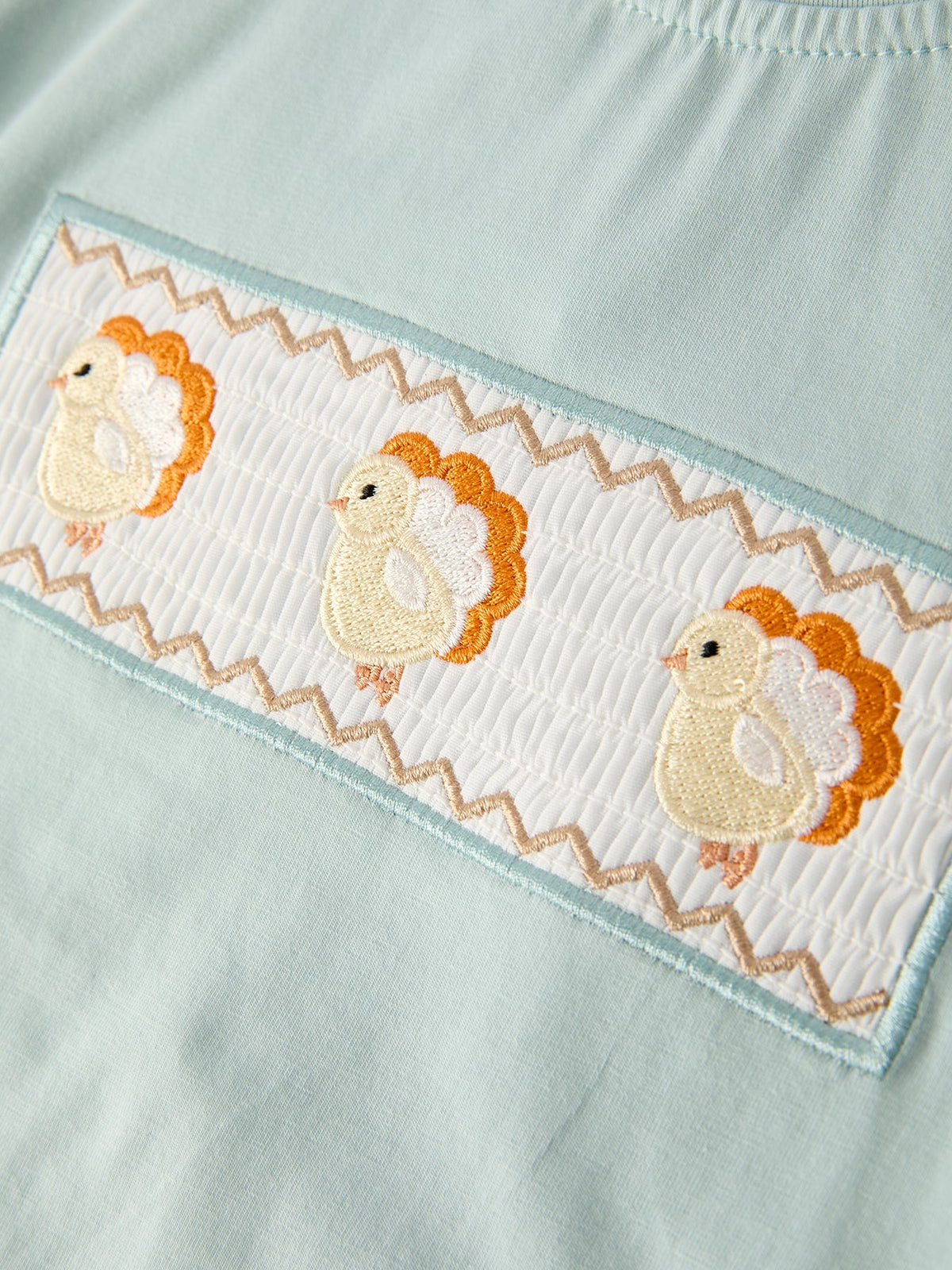 Fall Thanksgiving Plaid Chick Embroidery Smocking Boys Set by Rylee Faith Designs