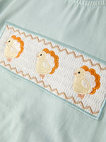 Rylee Faith Designs Fall Thanksgiving Plaid Chick Embroidery Smocking Boys Set - Apparel & Accessories > Clothing > Outfit Sets Outfit